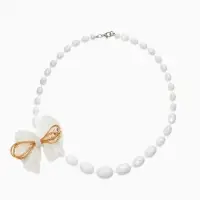 Бусы детские Выбражулька «Бант», граненые бусины, 40 см, цвет белый Бусы детские Выбражулька «Бант», граненые бусины, 40 см, цвет белый