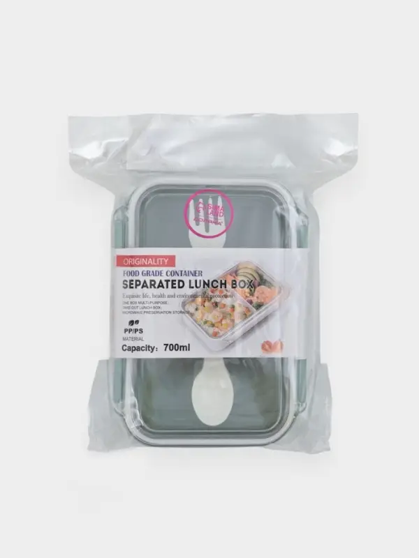 Ланч бокс, контейнер для еды "Нордик", с приборами, 700 мл