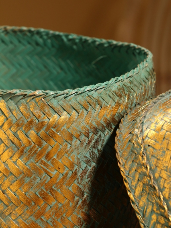 Корзинка плетеная Корзинка плетеная "Голден" 20х20х26 см, голубой