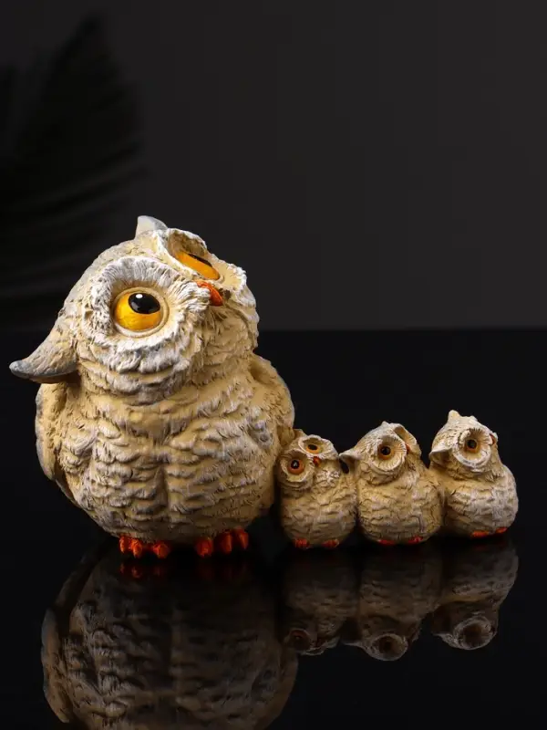 Фигура Фигура "Сова и три совёнка" 8.3х12.5х6.5 см