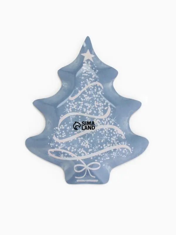 Тарелка новогодняя плоская &laquo;Ёлочка&raquo;, 19.5&times;16.5 см