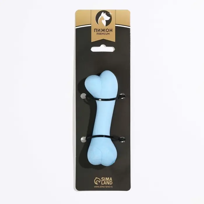 Плавающая игрушка для собак Пижон Premium &laquo;Кость-волна&raquo;, 12.5&times;4 см, вспененный TPR, голубая