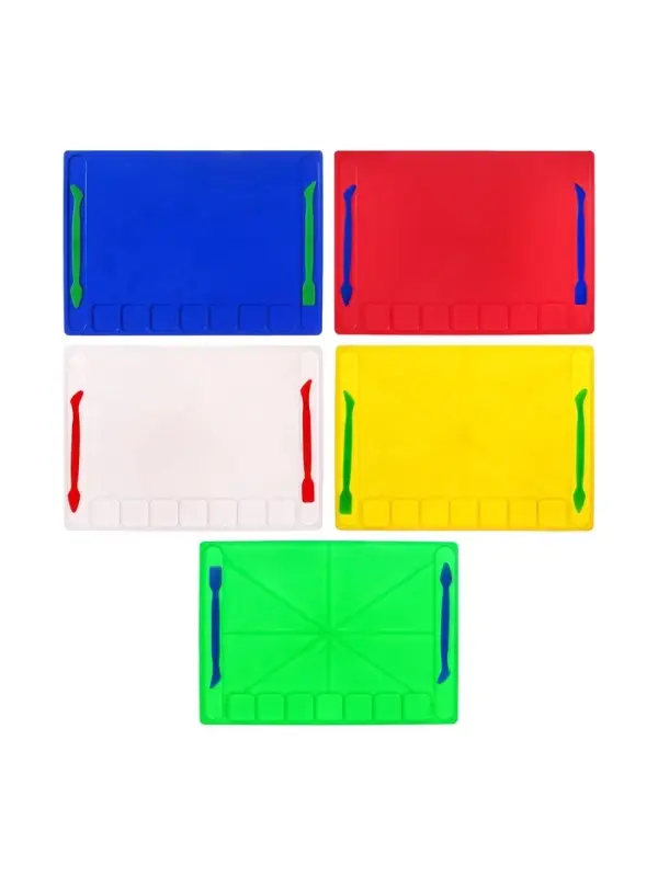 Доска для лепки Calligrata, А4, +2 стека, отделения для пластилина, 2.2 мм, пластик, с бортиком, МИКС