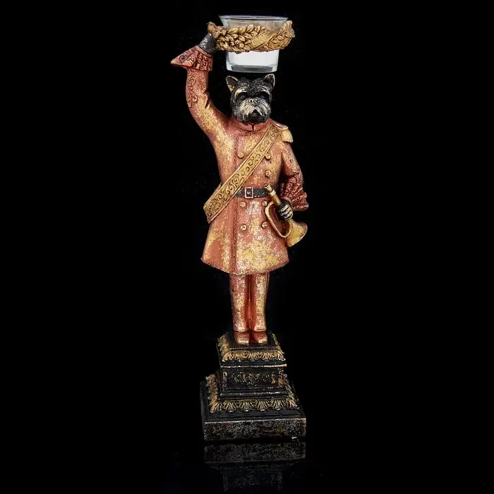 Фигурка - подсвечник на 1 свечу &laquo;Английский шарж. Пёс вояка&raquo;, полистоун, 29&times;10&times;11.3 см