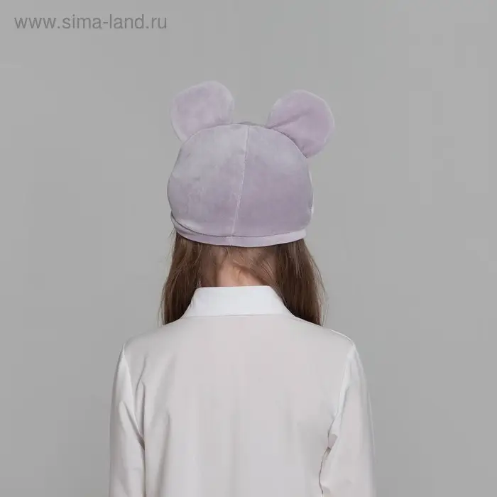 Карнавальная шапка «Мышка», велюр, хлопок, р-р 52-57 Карнавальная шапка «Мышка», велюр, хлопок, р-р 52-57