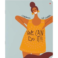 Тетрадь общая А5 ,48л, клетка,скрепка, ДЕВУШКА-УЛЫБКА, 5шт в уп,7-48-1067/5