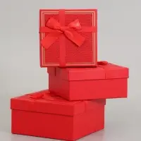 Набор подарочных коробок 3 в 1, 19&times;19&times;9.5 см, 17&times;17&times;8 см, 15&times;15&times;6.5 см