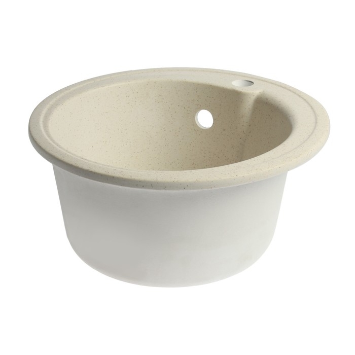 Мойка для кухни из камня ZEIN 4/Q2, d=435 мм, круглая, перелив, цвет бежевый Мойка для кухни из камня ZEIN 4/Q2, d=435 мм, круглая, перелив, цвет бежевый