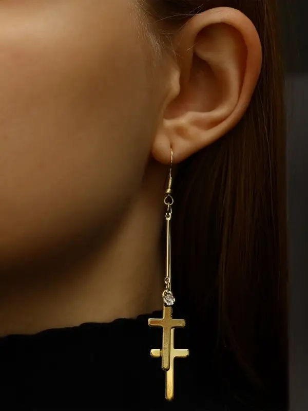 Серьги висячие &laquo;Шелест&raquo;, крестики, цвет МИКС, 8.5 см