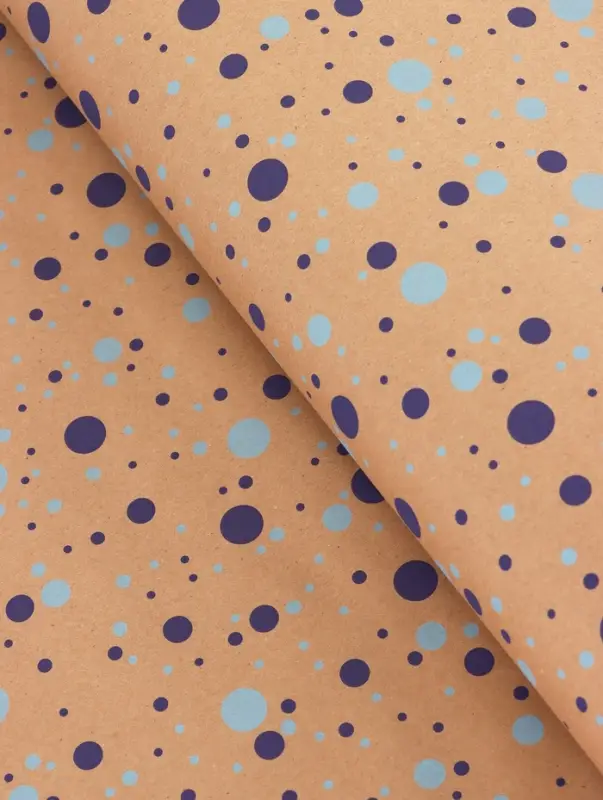 Крафт бумага «Конфетти» синий/голубой на коричневом фоне, 0.72×10±5% м, 60 г Крафт бумага «Конфетти» синий/голубой на коричневом фоне, 0.72×10±5% м, 60 г