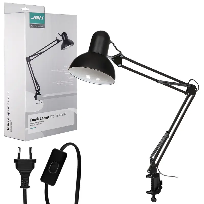 Настольная лампа черная JBH (без лампочки в комплекте)