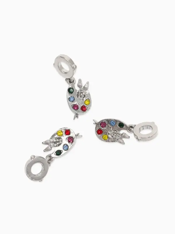 Шарм подвеска &laquo;Палитра художника&raquo;, цветная в серебре