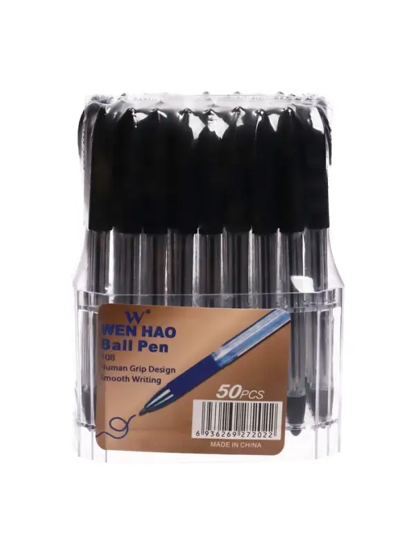 Ручка шариковая 0.5 мм, стержень чёрный, с резиновым держателем Ручка шариковая 0.5 мм, стержень чёрный, с резиновым держателем