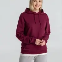 Толстовка с капюшоном унисекс Hoodie, бордовая, размер XS