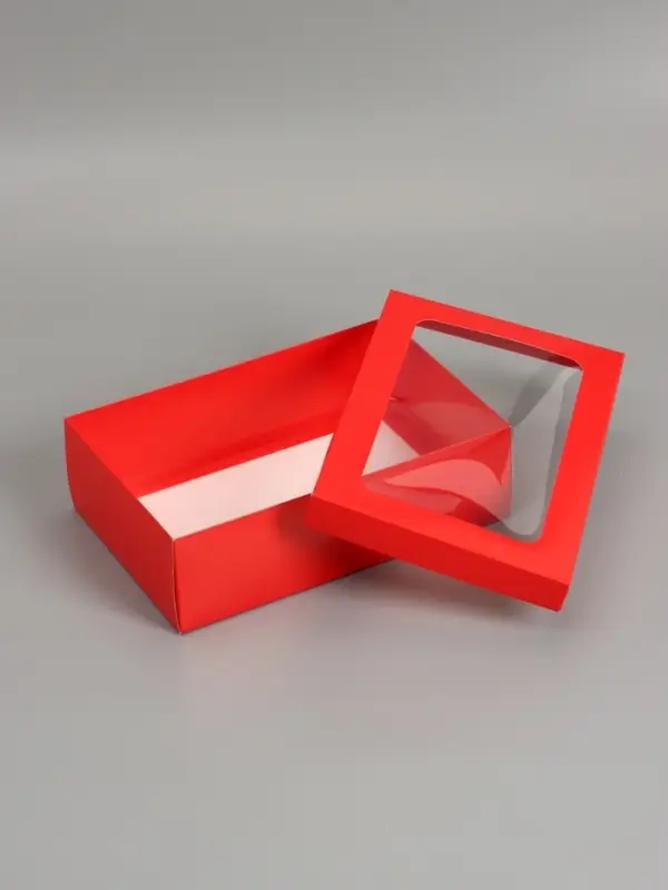 Коробка складная &laquo;Красная&raquo;, с окном  30 х  20 х 9 см