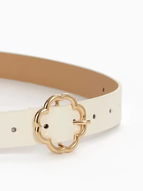 Ремень женский, 110&times;2.8 см, с пряжкой металл, белый