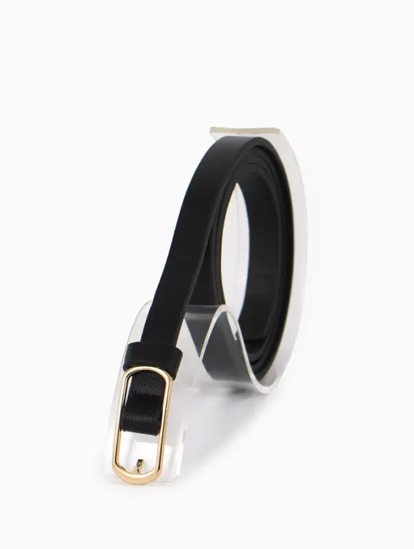 Ремень жен 02-01-01-01, Июнь2515 1,5*0,3*110 см, без винта, пряж золото, 1 прокол, черный