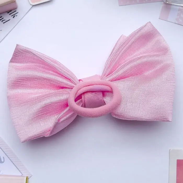 Бант для волос на резинке &laquo;Умница&raquo;, двойной, 10 см, розовый