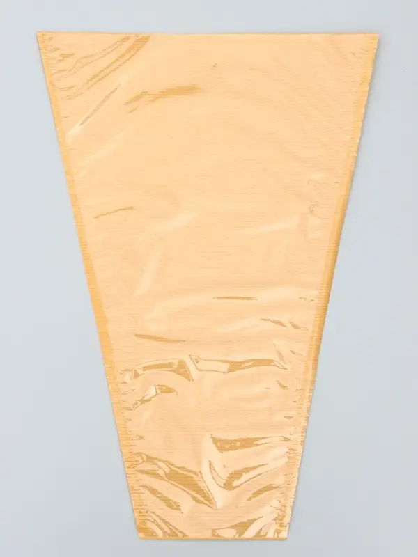 Конус для цветов, крафт с пленкой, 28×9×44cm, крафтовый