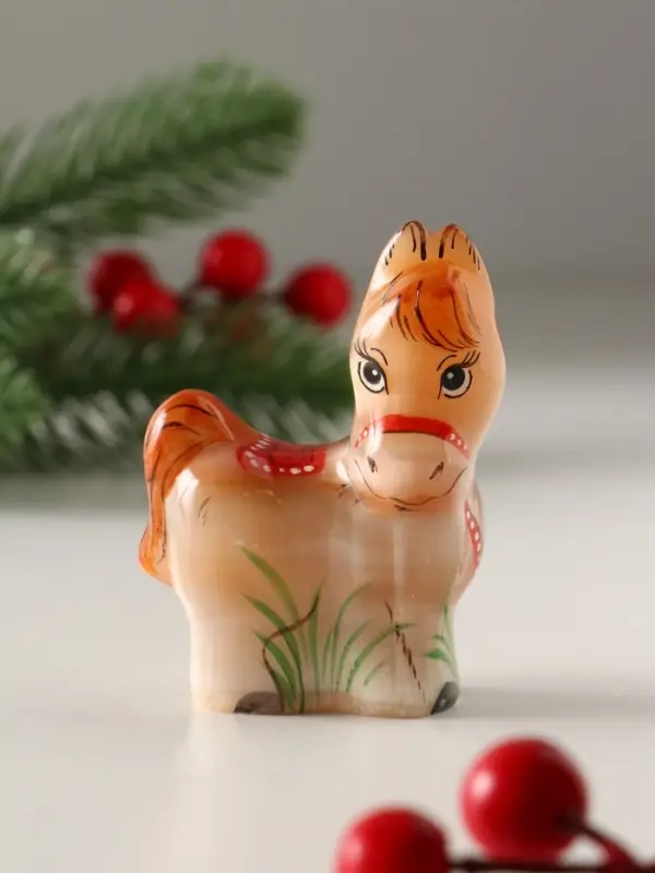 Сувенир Лошадка 7х5 см, селенит