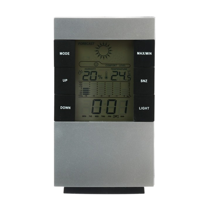 Метеостанция Luazon LB-01, подсветка, серая Метеостанция Luazon LB-01, подсветка, серая