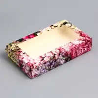 Коробка складная с окном &laquo;Цветы&raquo;, 20&times;12&times;4 см