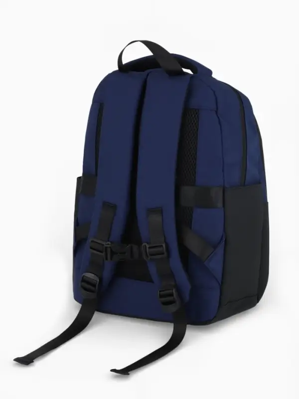 Рюкзак, 27*14*38,5 см, 2 отд 3н/карм, Комби, Водонепрон. дно, синий/черн