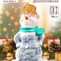 Свеча декоративная &laquo;Снеговик в золотом колпаке&raquo; 8.5&times;5.5&times;14 см