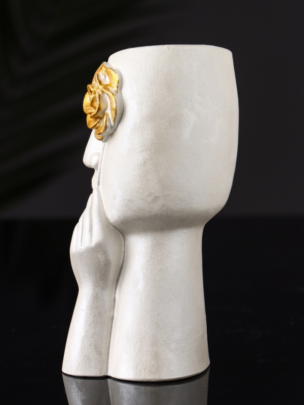 Фигурное кашпо "Венера" 14х6 см, белый