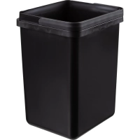 Ведро мусорное пластиковое 11л прямоугольное черное с ручкой 240х330х193мм