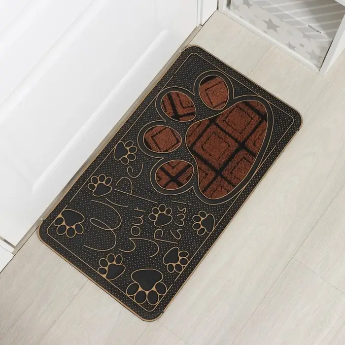 Коврик придверный Доляна &laquo;Лапка&raquo;, 40&times;70 см, МИКС