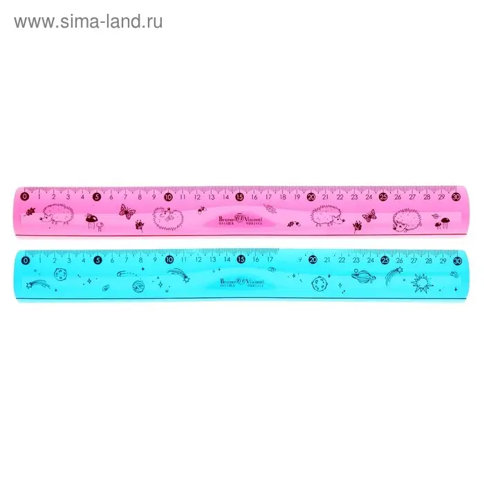 Линейка гибкая 30 см, HappyGraphix, 2 цвета Линейка гибкая 30 см, HappyGraphix, 2 цвета