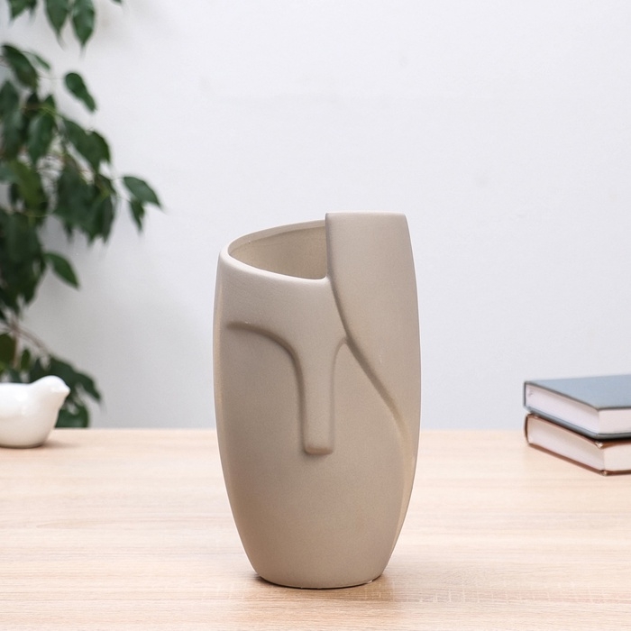 Ваза керамика настольная Ваза керамика настольная "Бруно" 23х11 см, серый