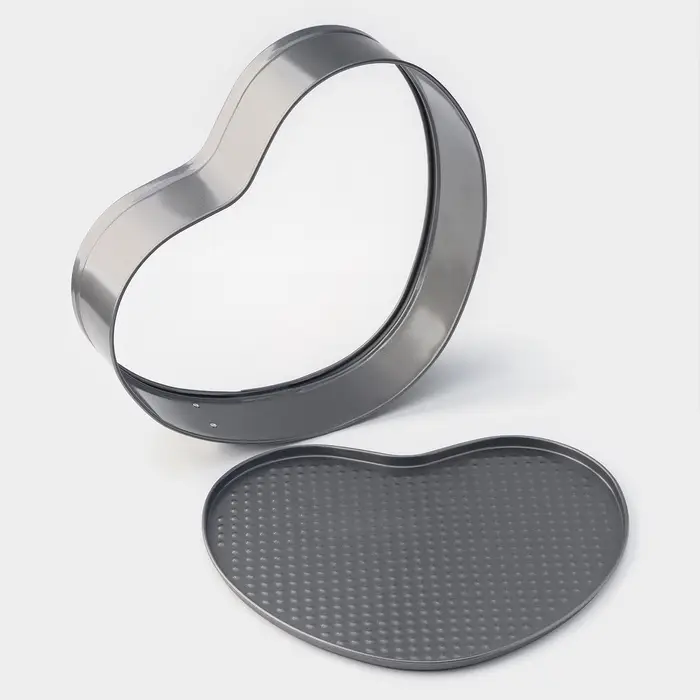 Форма для выпечки Доляна &laquo;Элин. Сердце&raquo;, 28.5&times;25.5&times;6.6 см, разъёмная, антипригарное покрытие, серая