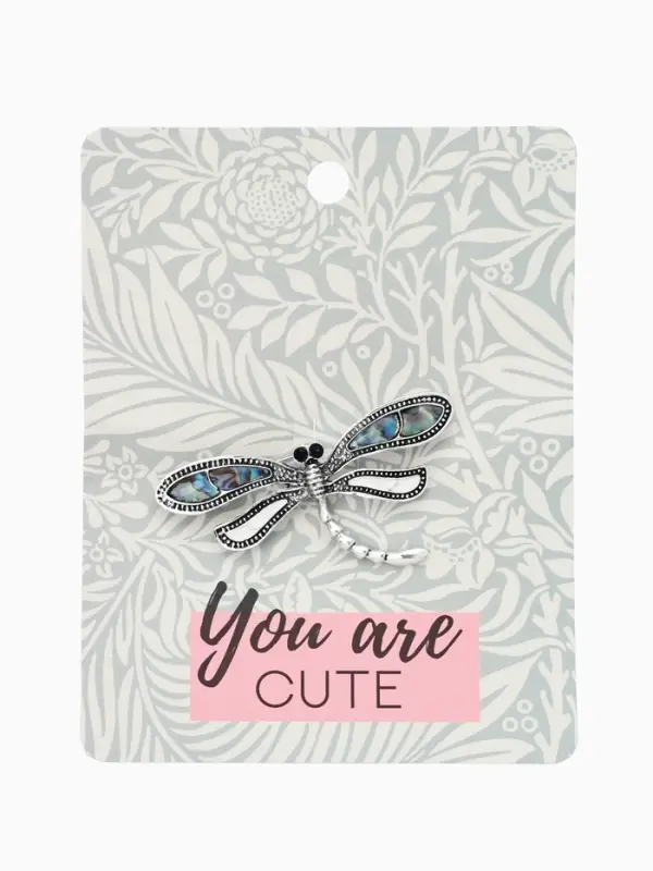 Брошь &laquo;Стрекоза&raquo; ракушка, цветная в чернёном серебре