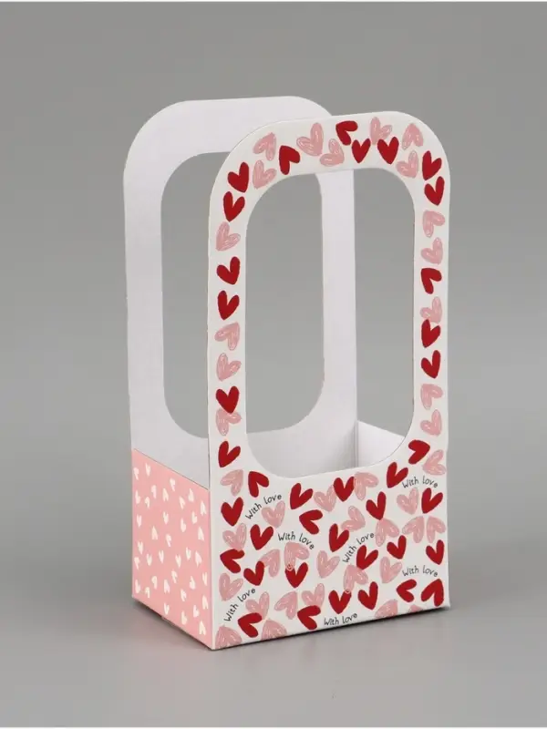 Коробка - переноска для цветов &laquo;С любовью&raquo;, 17&times;12&times;32 см