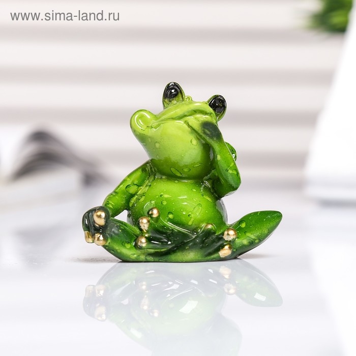 Сувенир полистоун лак Сувенир полистоун лак "Лягуха отдыхает" МИКС 3,5х6х5 см