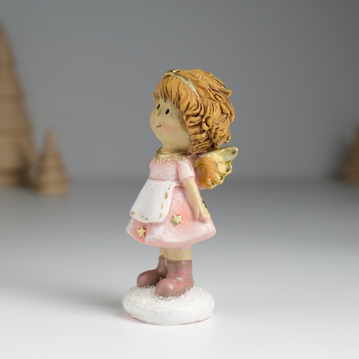 Сувенир полистоун Сувенир полистоун "Ангелочек в розовом платье и фартуке" МИКС 4,5х3,5х9,5 см