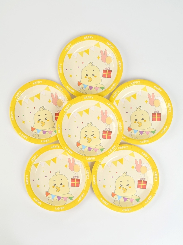 Набор бумажной посуды Набор бумажной посуды "Счастливый цыплёнок", набор 12 шт.