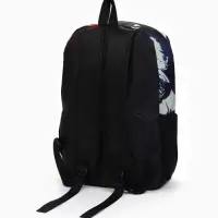 Рюкзак школьный на молнии, с карманами, с принтом, размер 29&times;12&times;42 см, синий/красный