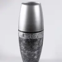 Ваза «Абстракция», полоса, овал, h=26 см, стекло, серо-чёрная Ваза «Абстракция», полоса, овал, h=26 см, стекло, серо-чёрная