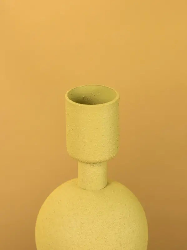 Подсвечник на 1 свечу текстурный  Подсвечник на 1 свечу текстурный "Оливковый" с 2 сферами 8,5х8,5х18 см