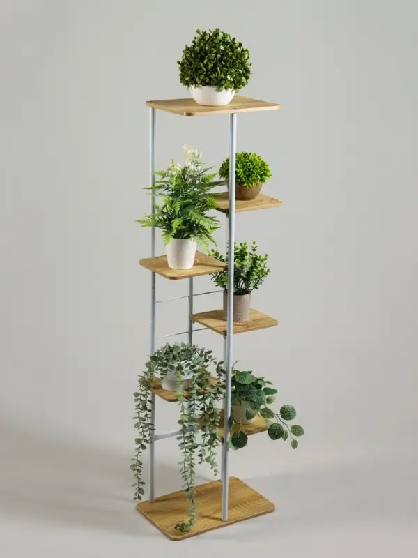Подставка для цветов Greengo, 7 полок, 36&times;23&times;120 см, напольная, каркас металл, полки МДФ, белая