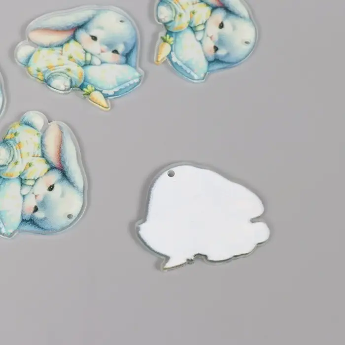 Декор для творчества акрил Декор для творчества акрил "Малыш зайка в пижамке засыпает" 2,9х3,4х0,3 см