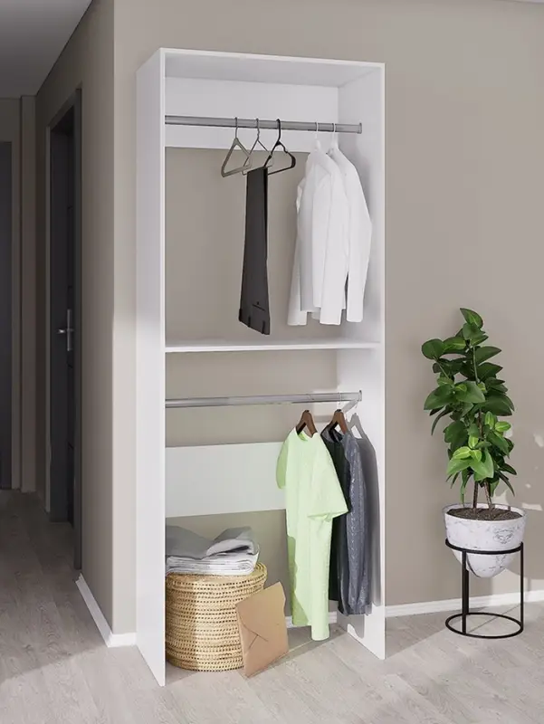 Вешалка модульной гардеробной системы «Модус», 2090×800×420 мм, цвет белый