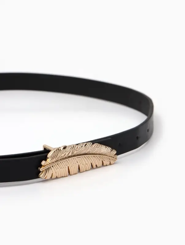 Ремень женский &laquo;Перо&raquo;, гвоздик, 2&times;110 см, без винта, чёрный