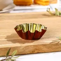 Форма для выпечки, h= 2,5 см, d=7,5 см, антипригарное покрытие, цвет бордовый Форма для выпечки, h= 2,5 см, d=7,5 см, антипригарное покрытие, цвет бордовый