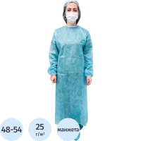 Халат хирург. н/с, ЕВРО, рук.манжет, дл.140 см,р.48-54, пл.25,5шт/уп,5358/5