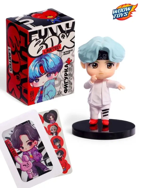 Игрушка - сюрприз Funny Box WOOW TOYS k-pop, фигурка, карточка, наклейки