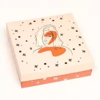 Коробка складная, "Силуэт девушки"  20 х 20 х 6 см